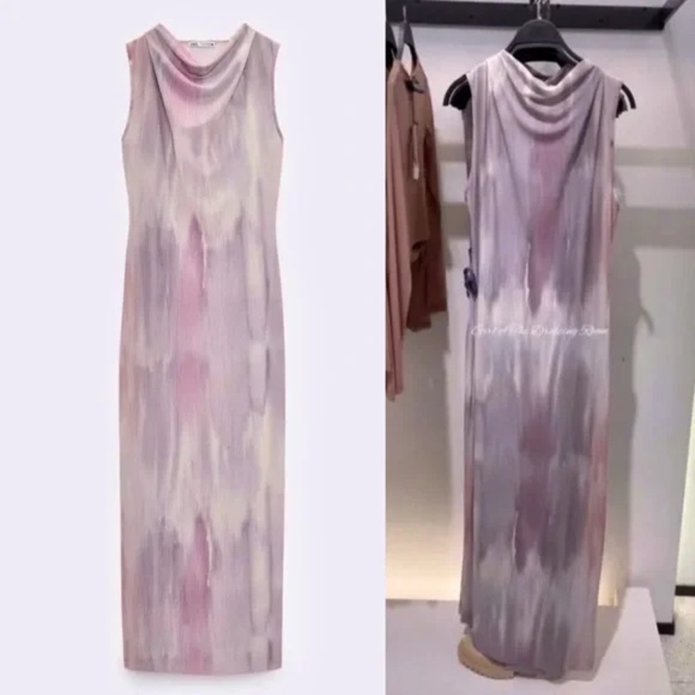 European ZARA Lilac & Light Purple Tulle Mesh Dress